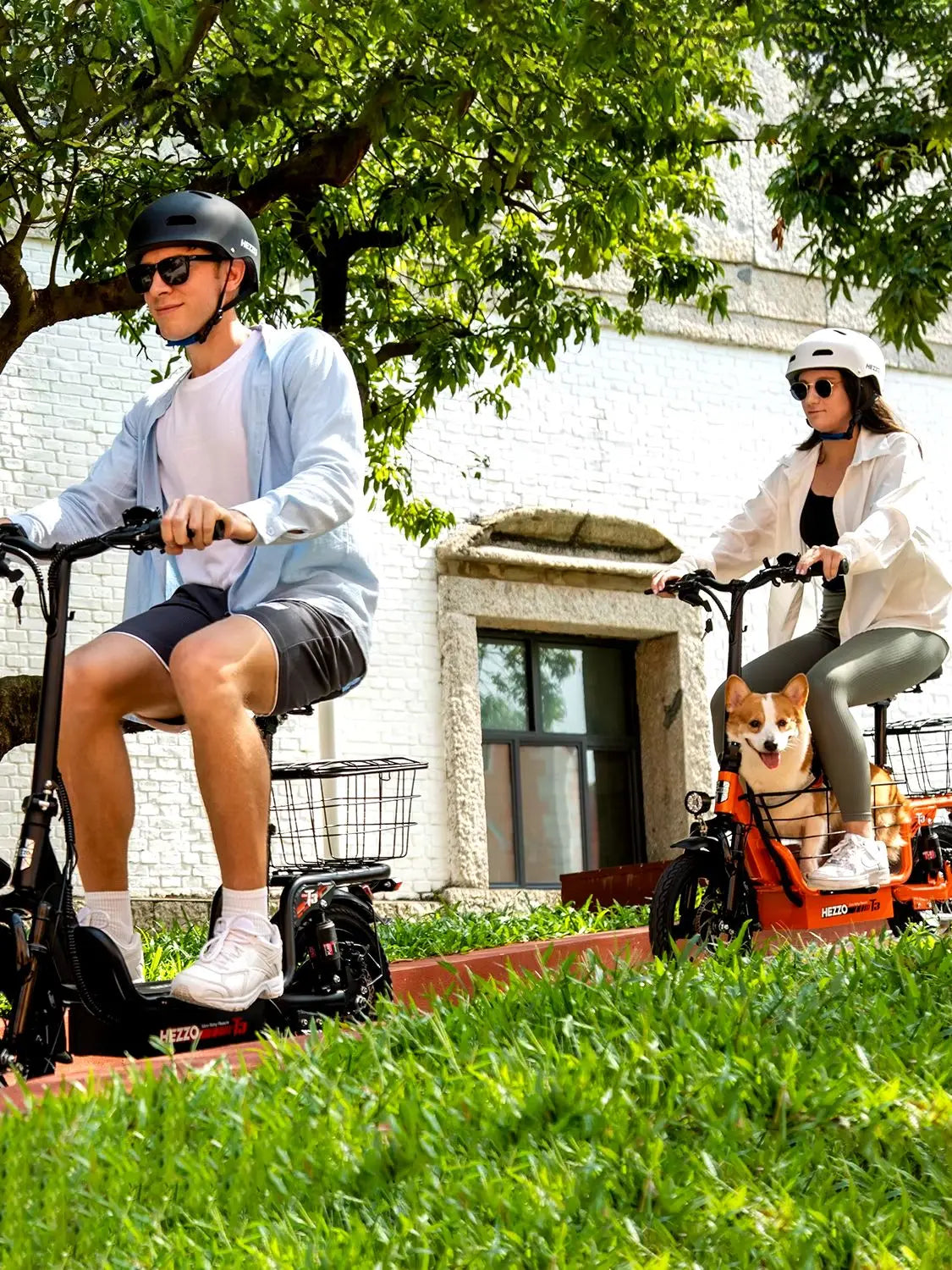 Multi-Shock Absorption Adult Electric Bicycle 48V 500W Carbon Steel 14"Road tires With Basket