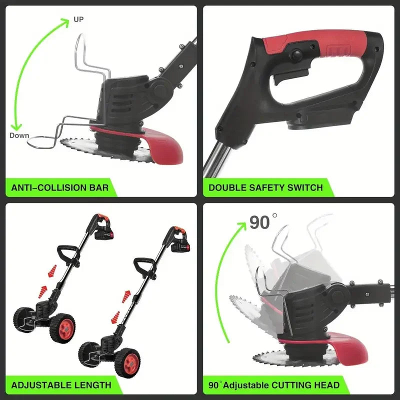 2025 Upgraded 24V Cordless Electric Weed Eater Lawn Edger Grass String Trimmer Cutter Mower For Yard Maintenance & Garden Care