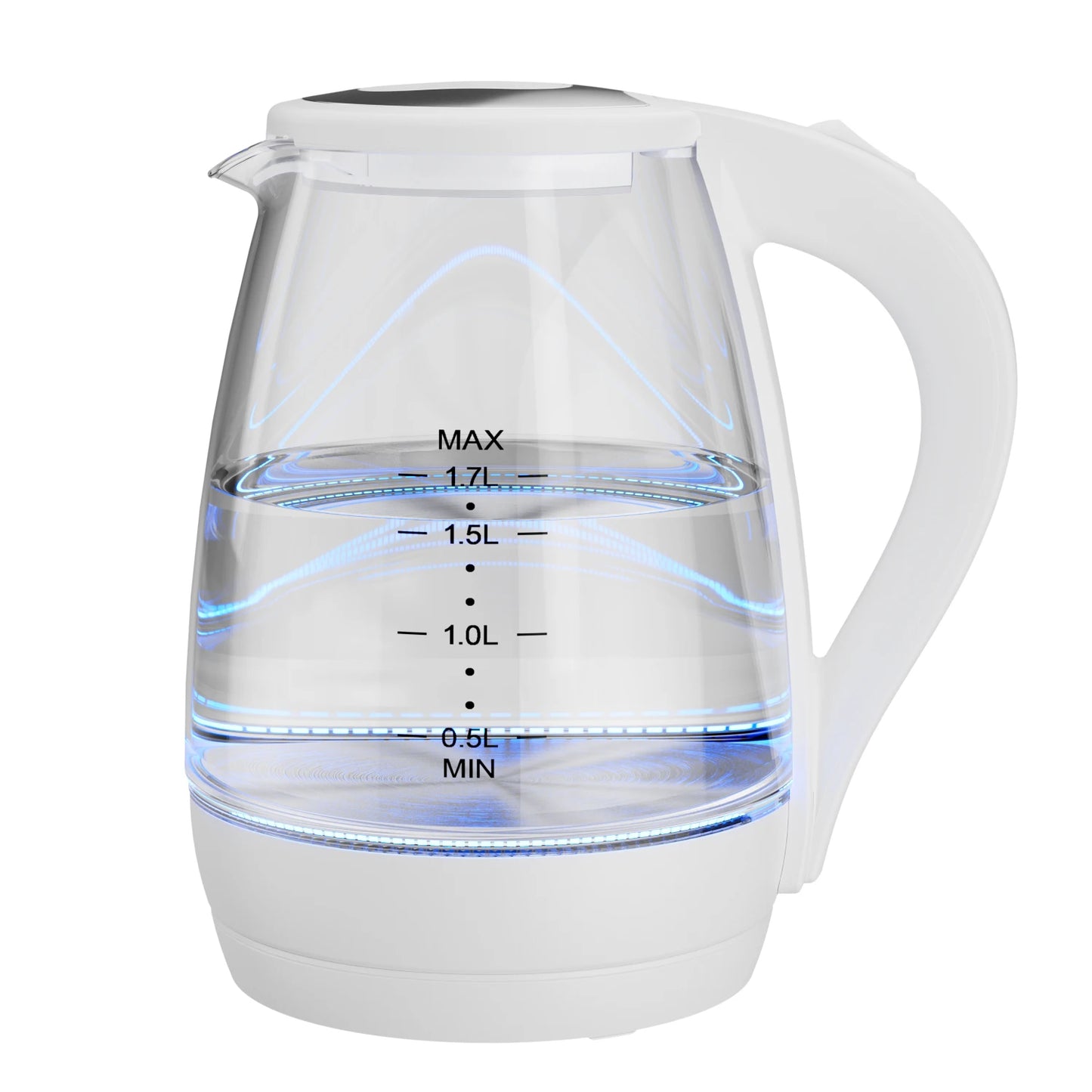 1.7L Borosilicate Glass Electric Kettle with LED Indicator, Fast Boiling Hot Water Boiler
