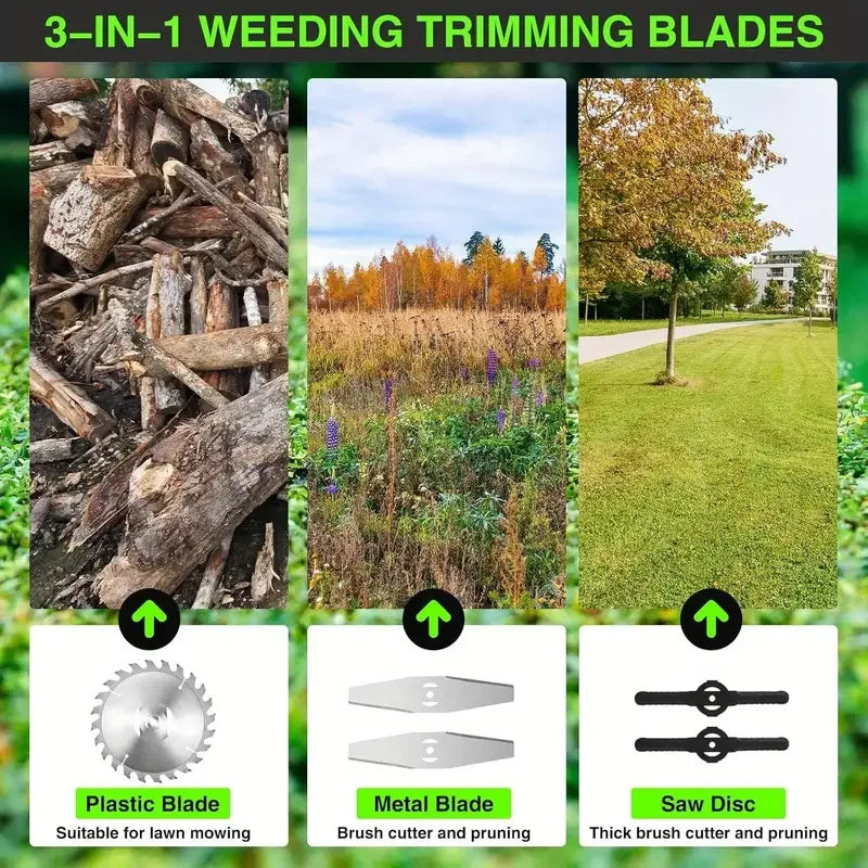 2025 Upgraded 24V Cordless Electric Weed Eater Lawn Edger Grass String Trimmer Cutter Mower For Yard Maintenance & Garden Care