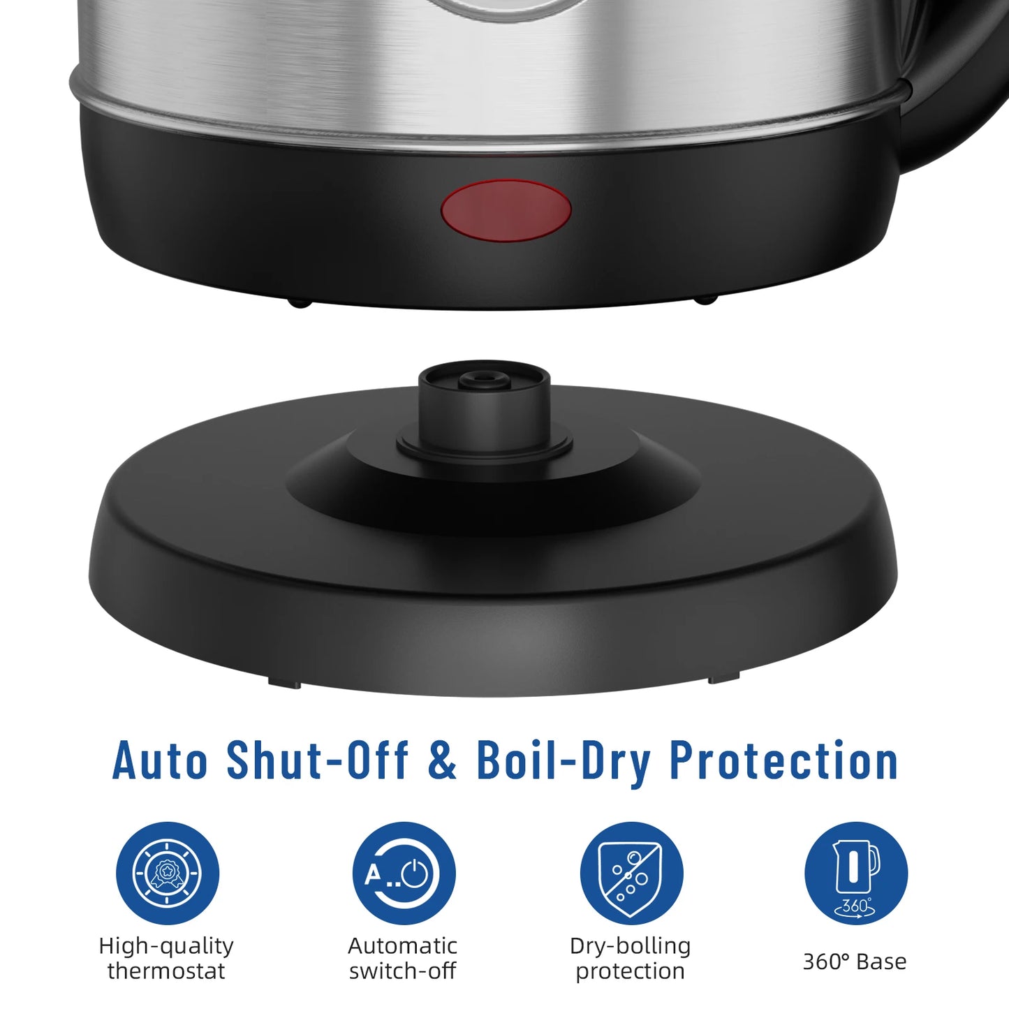 1.8 Liter Tea Kettle Electric & Hot Water Kettle, 1500W Fast Boil with LED Light, Auto Shut-Off