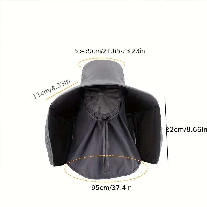 Summer Sun Hats UV Protection Outdoor Hunting Fishing Cap For Men Women Hiking Camping Visor Bucket Hat Neck Flap Fisherman Hat