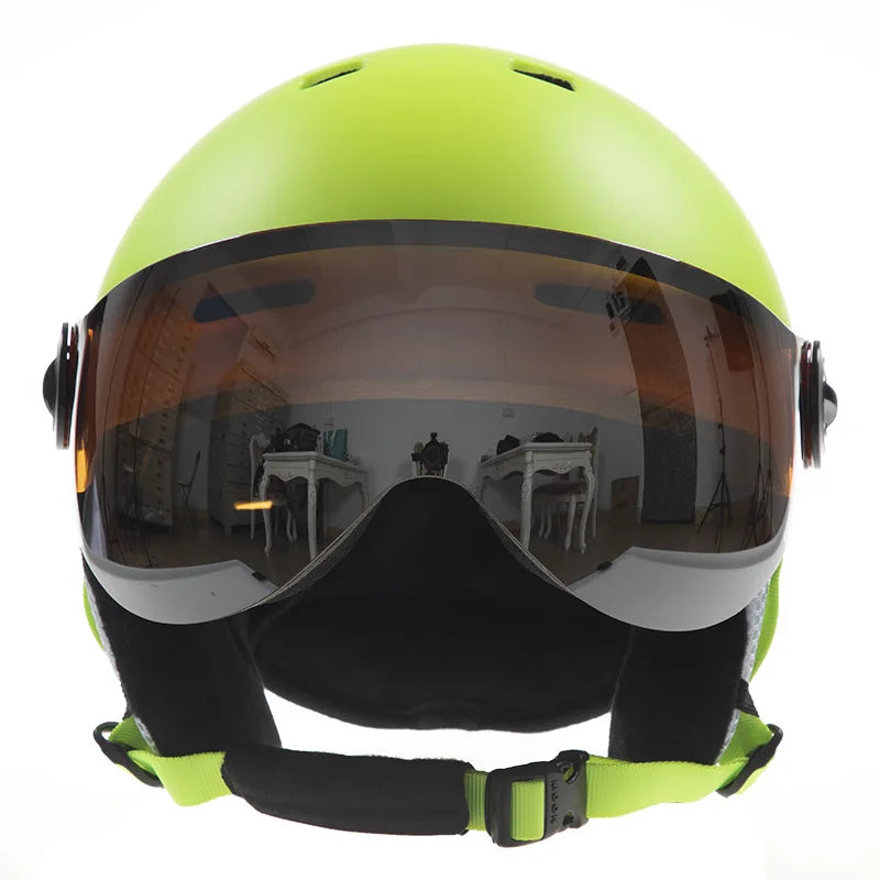 MOON Skiing Helmet Integrally-Molded PC+EPS High-Quality Ski Helmet Goggles Outdoor Sports Ski Snowboard Skateboard Helmets Mens