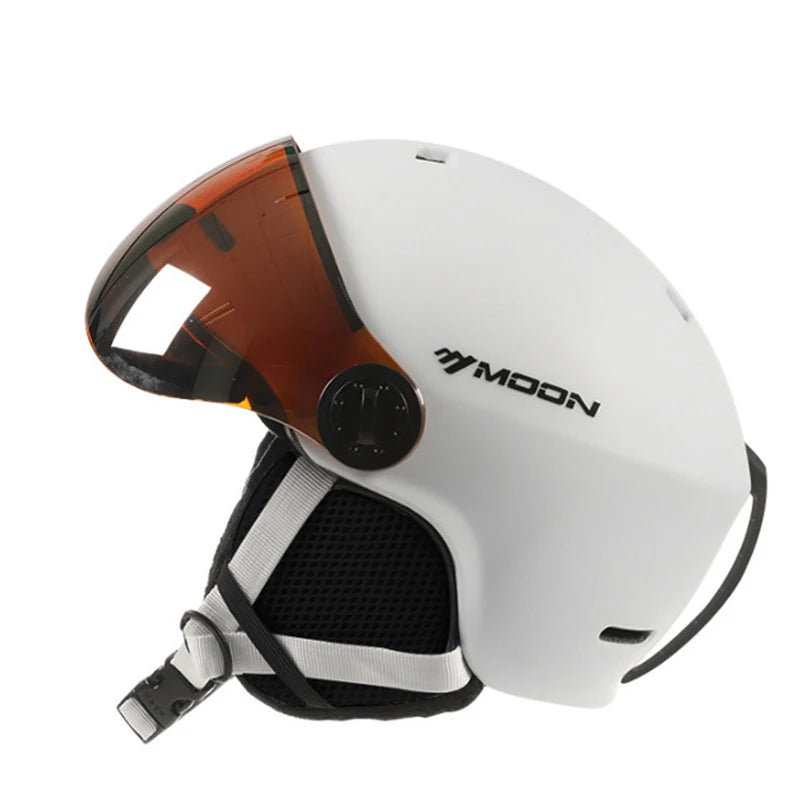 MOON Skiing Helmet with Goggles Integrally-Molded PC+EPS High-Quality Ski Helmet Outdoor Sports Ski Snowboard Skateboard Helmets