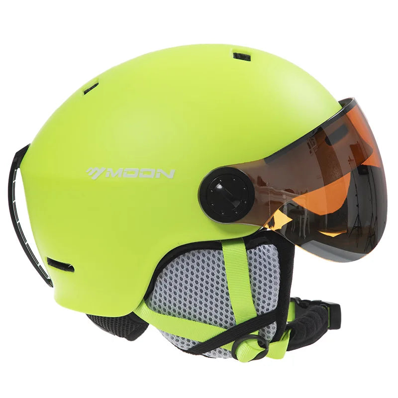 MOON Skiing Helmet with Goggles Integrally-Molded PC+EPS High-Quality Ski Helmet Outdoor Sports Ski Snowboard Skateboard Helmets