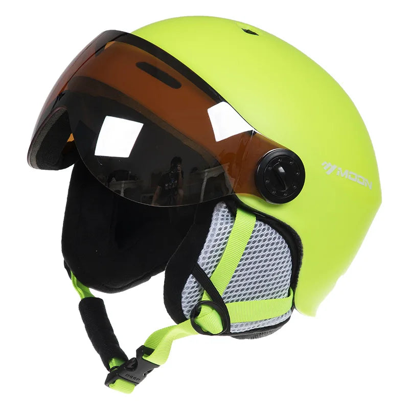 MOON Goggles Skiing Helmet Integrally-Molded PC+EPS High-Quality Ski Helmet Outdoor Adult Sport Ski Snowboard Skateboard Helmets