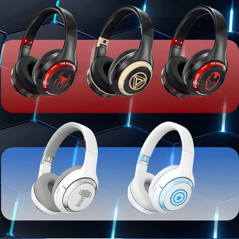Marvel Spider Man Bluetooth Eagles Over ear Foldable Computer Wireless Headphones Noise Cancellation HIFI
