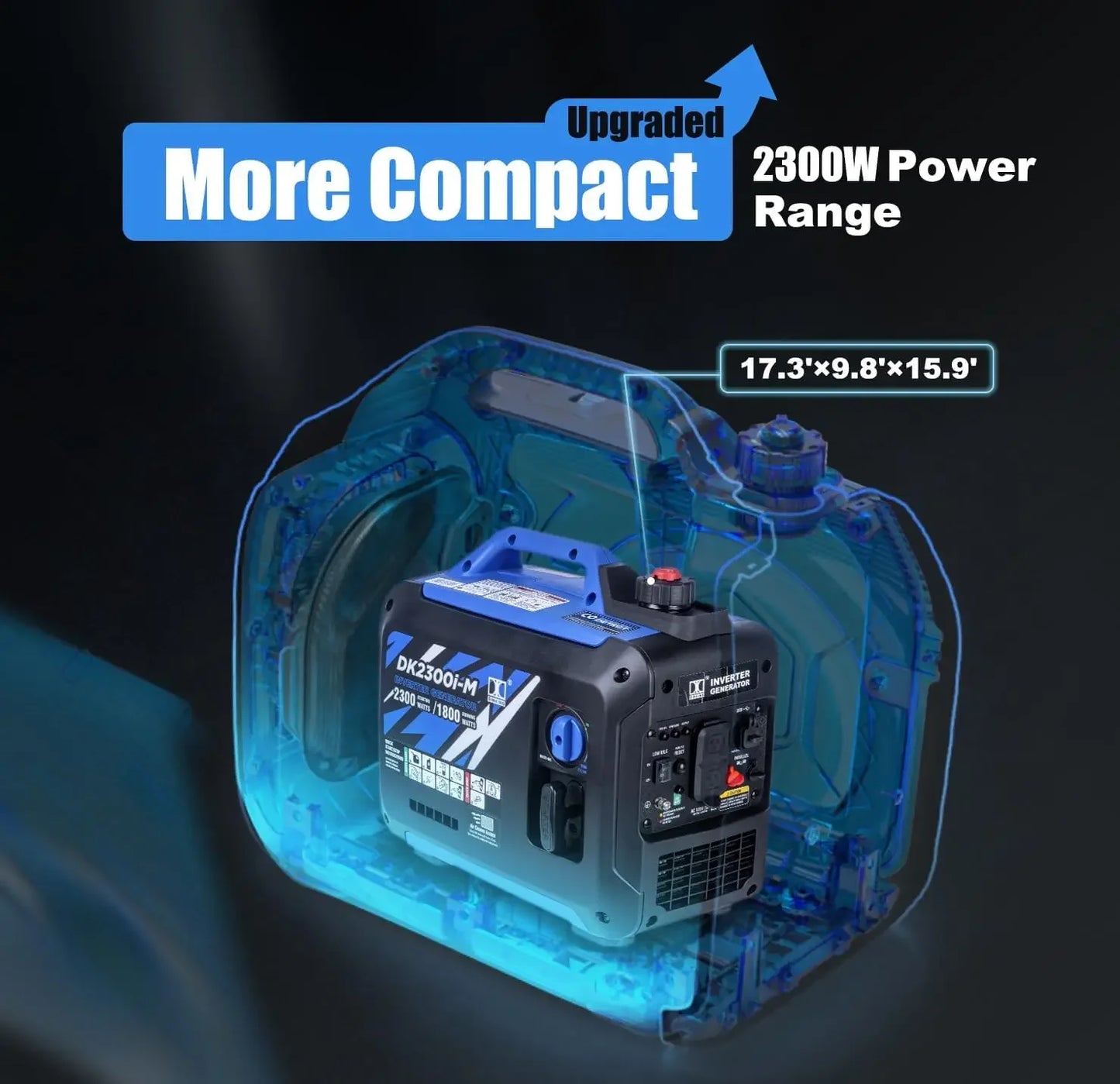 2300W Mini Inverter Generator 30lbs Ultra-lightweight Gas Powered