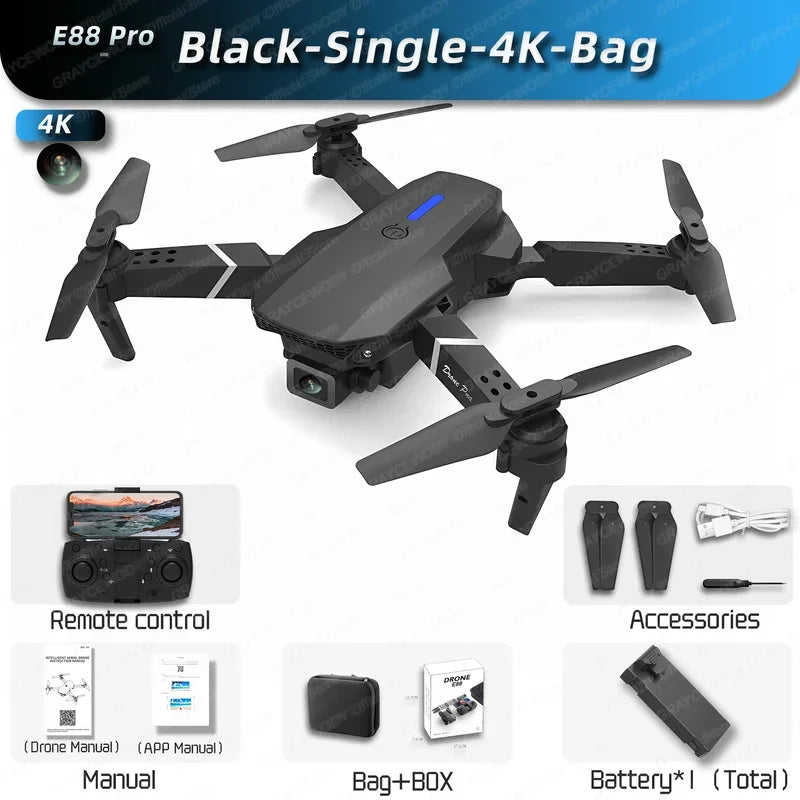 8k Professional 4K HD Camera Obstacle Avoidance Aerial Photography Optical Flow Foldable Quadcopter