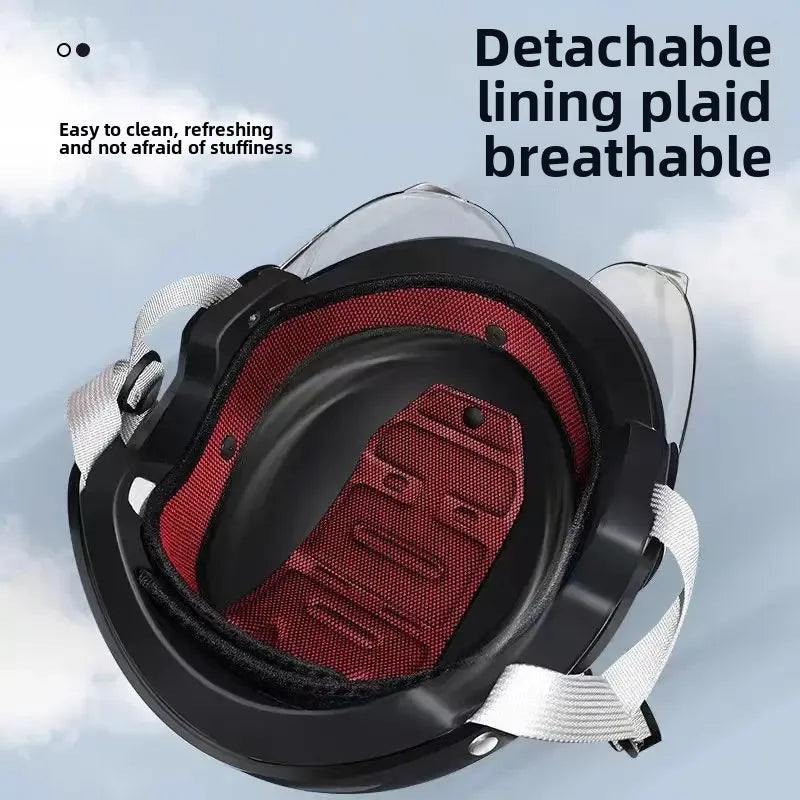 Universal Safety Helmet For Men And Women's Electric Motorcycle Summer Battery Car Half Helmet Four Seasons Recognized By 3C
