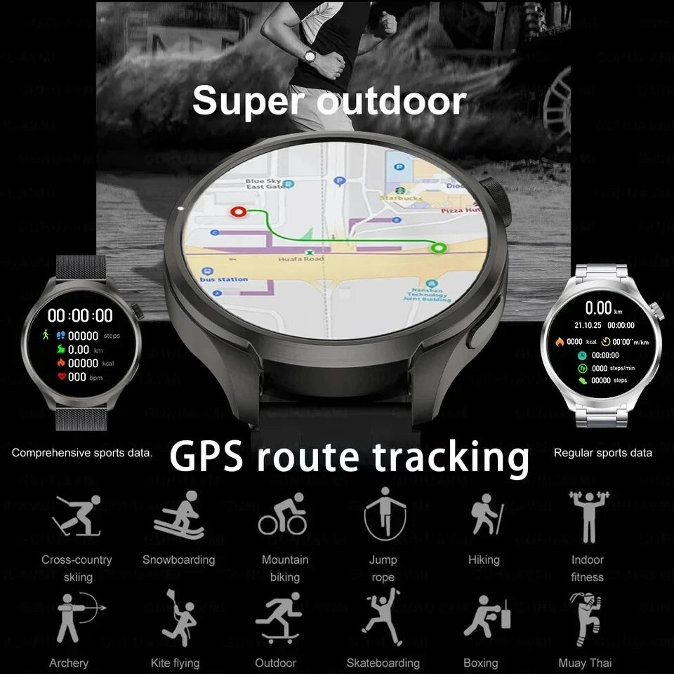 2024 New GPS Sports NFC Fashion Smartwatch 1.85 "AMOLED Screen Heart Rate