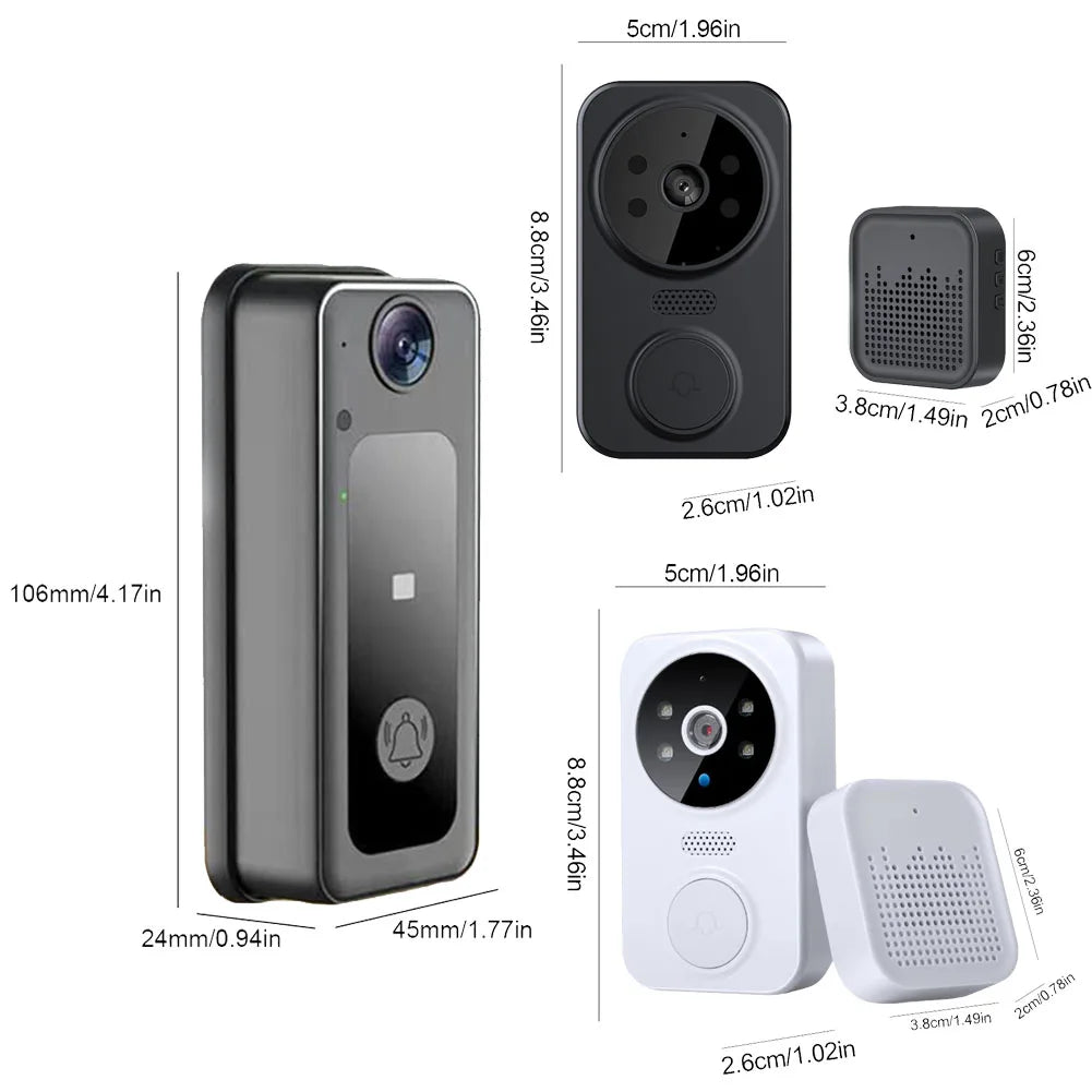 WiFi Smart Video Doorbell Camera Night Vision Wireless Visual Intercom Doorbell Intelligent Doorbell Indoor Outdoor Surveillance