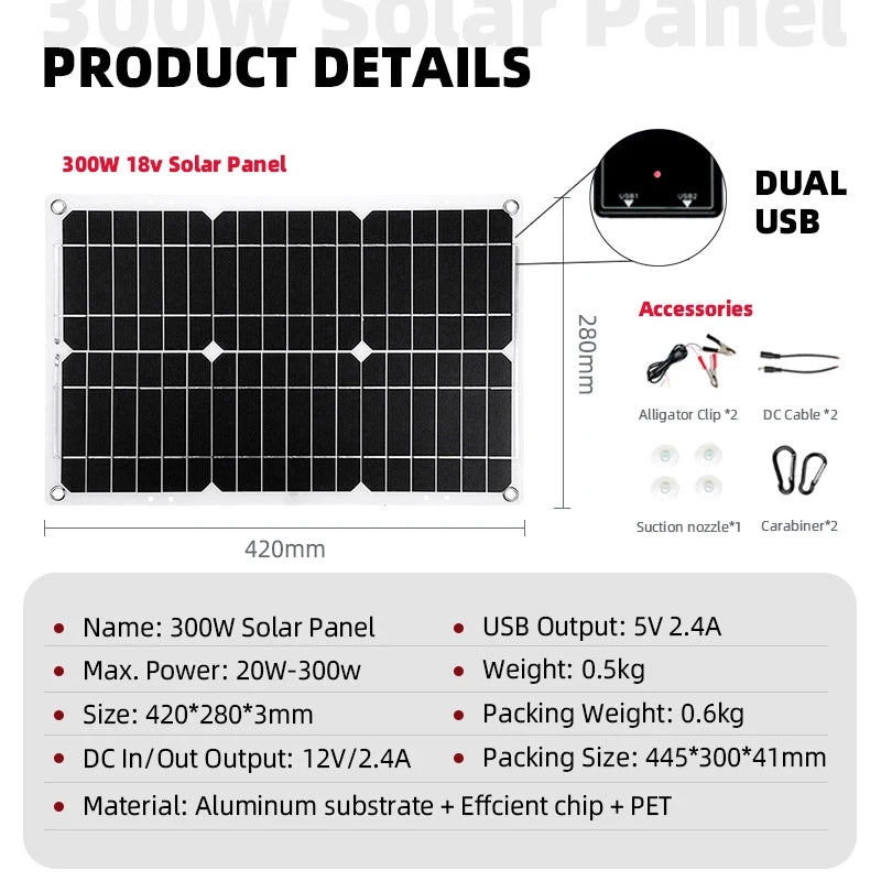 3000W Power Inverter 12v solar plate to charge battery 30A Solar Controller Power bank RV Car