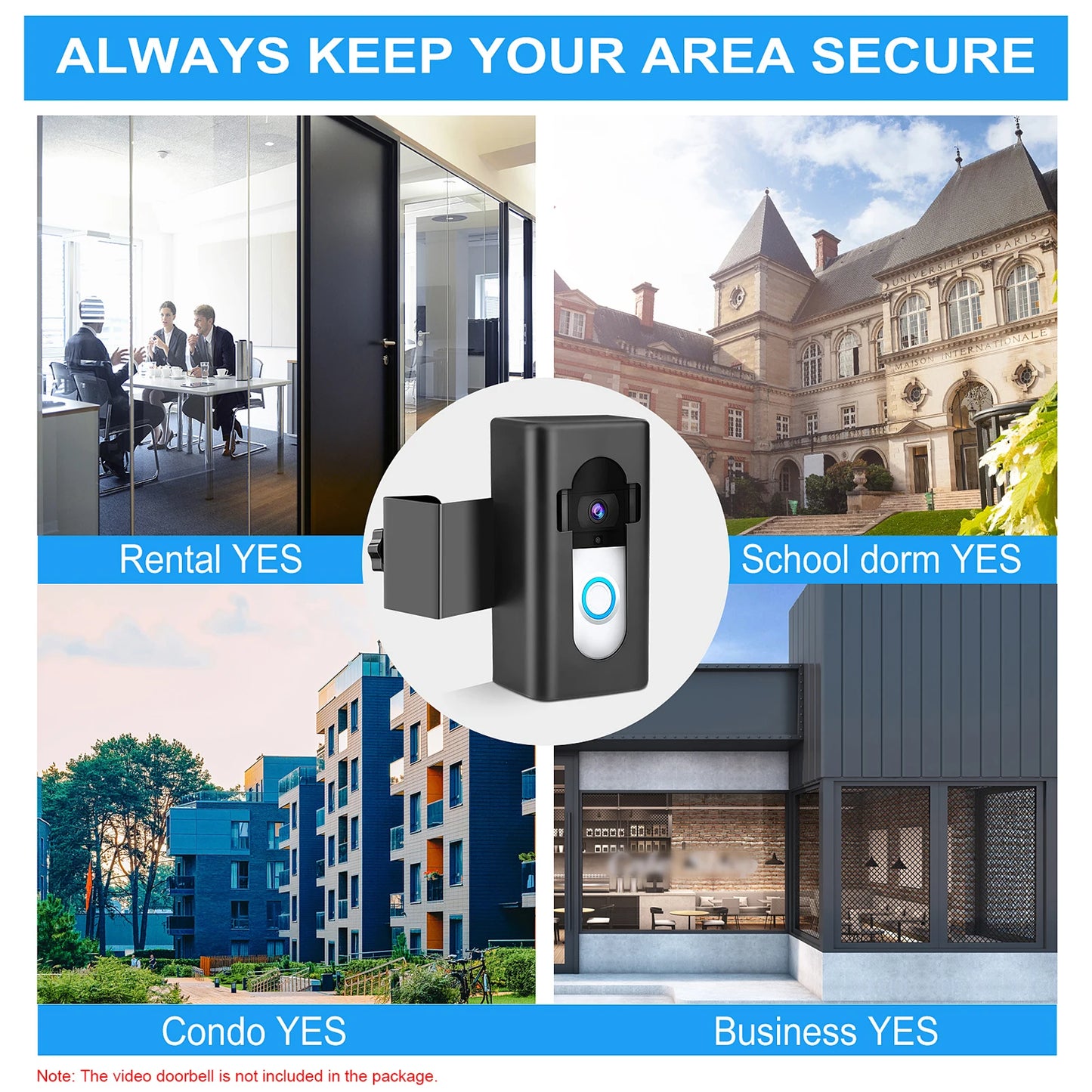 Anti-Theft Doorbell Mount Video Doorbell Mount Easy Installation No Drill Compatible with Blink Video Doorbell/Ring