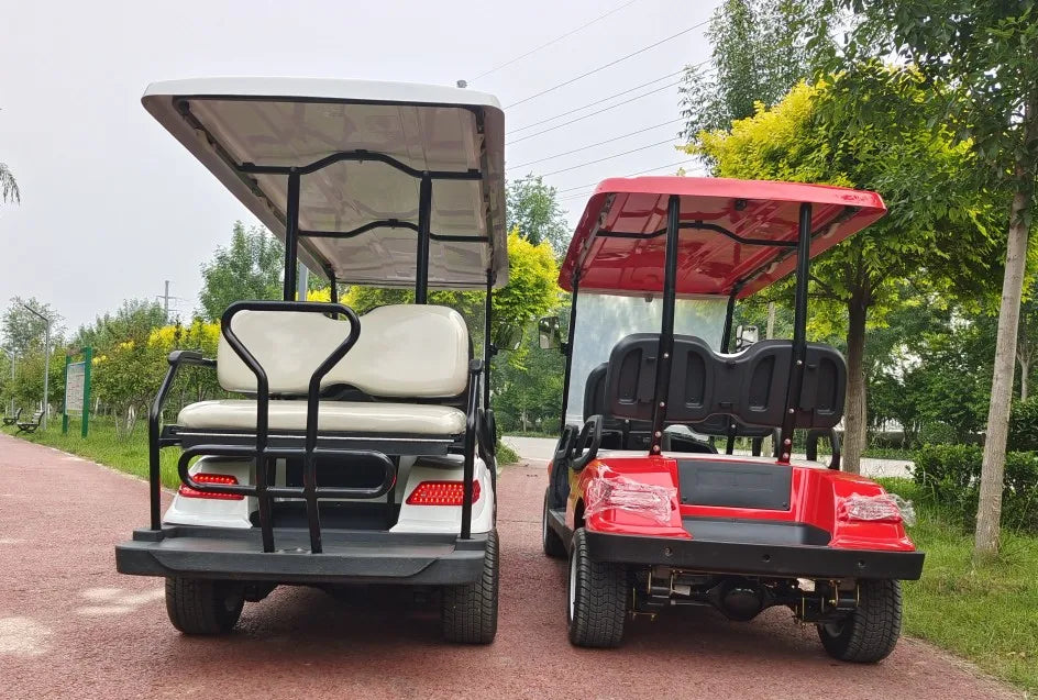 Latest Trends Golf Carts 48V 4KW Motor 2 4 Seater Golf Buggy Cart Electric with Golf Bag Straps and Basket