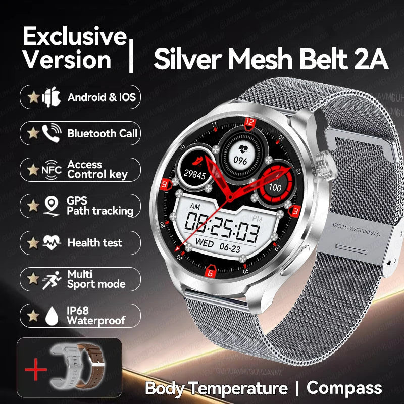 2024 New GPS Sports NFC Fashion Smartwatch 1.85 "AMOLED Screen Heart Rate