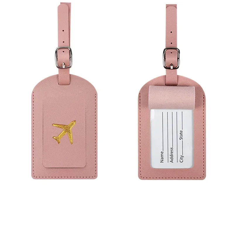 Women Men Airplane Suitcase Address Label Baggage Boarding Bag Name ID Address Holder Tags