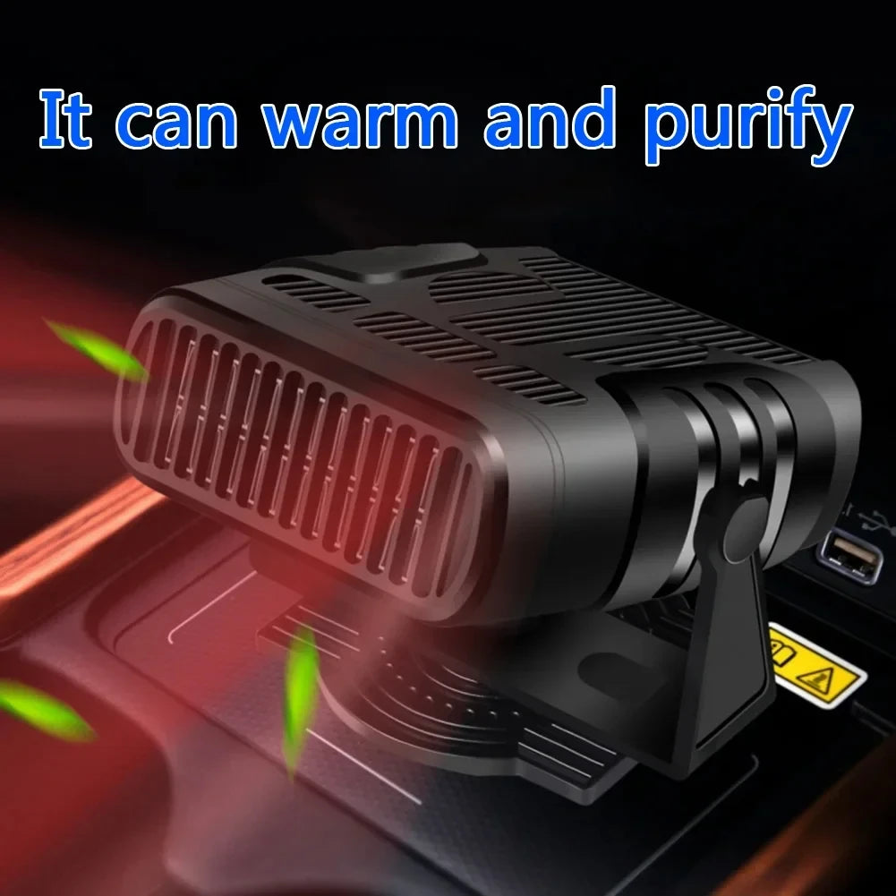 Car Heater Air Cooler Fan 12V/24V Portable Defogger Defroster Heating Fan 120W Dryer Windshield Defogging Accessories