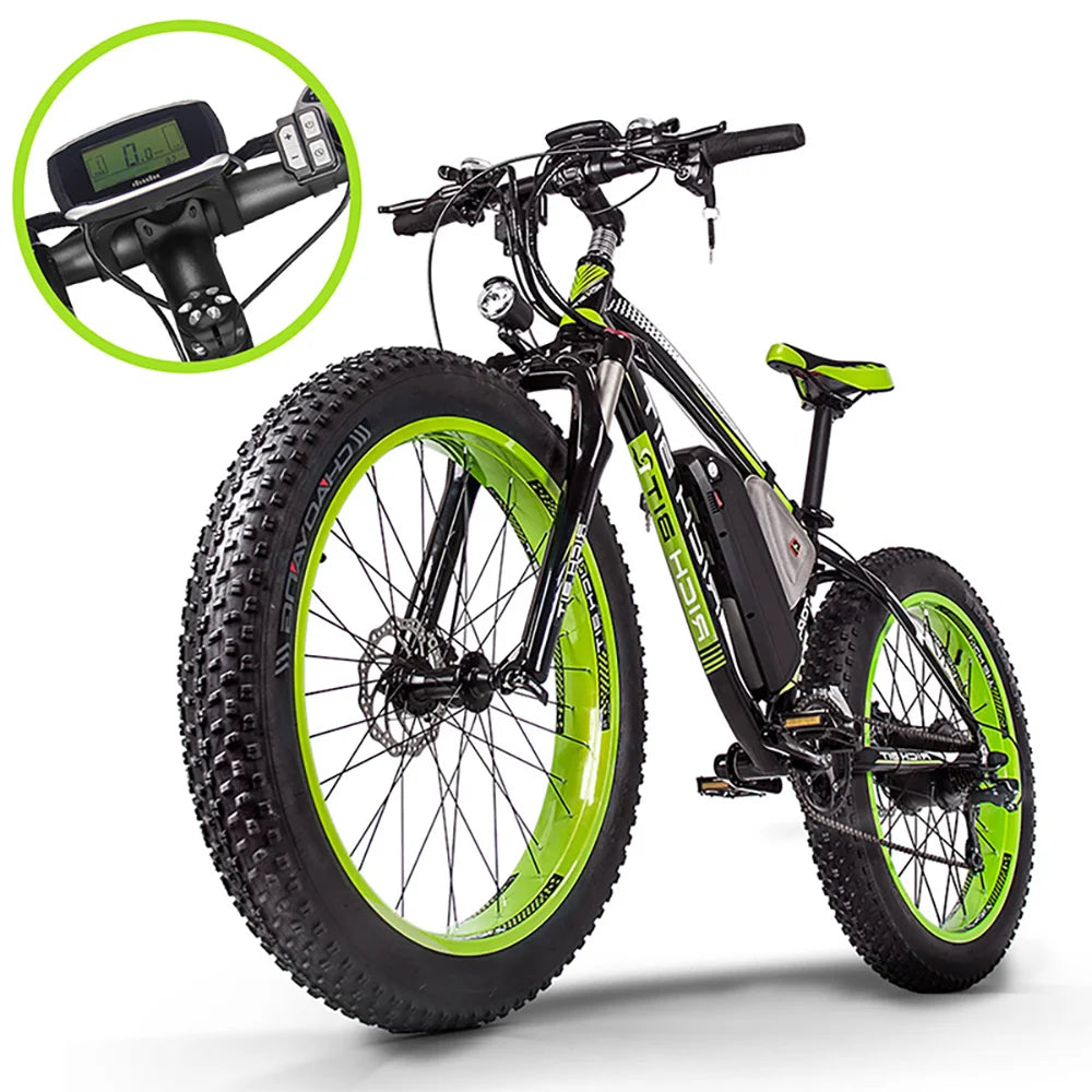 1000W Adults 30MPH Electric Bicycle 7-Speed Mountain Bike 26'' Fat Tire