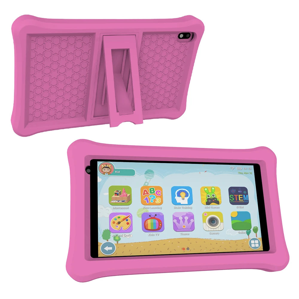 QPS 8 inch tablet android PC 4500mAh 2GB RAM 32GB ROM Children Learning kiddies tablets with Holder