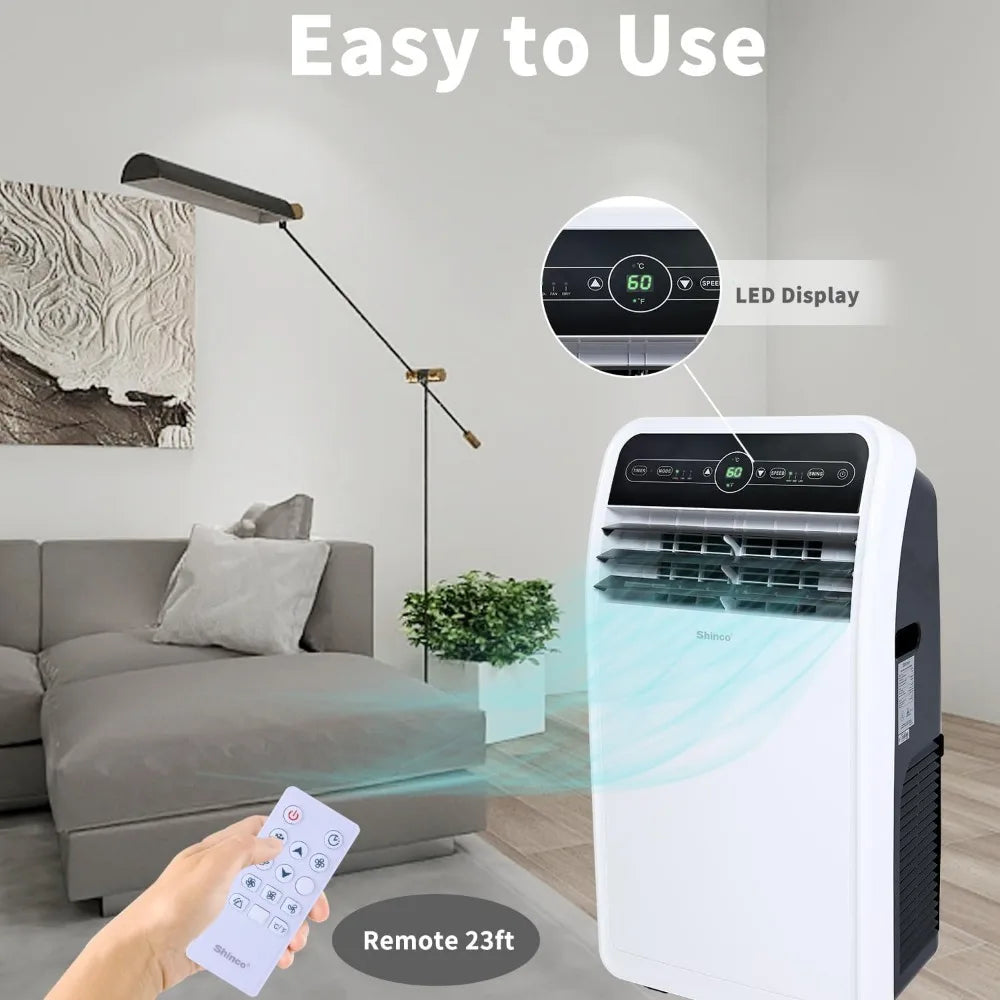 10,000 BTU Portable Air Conditioner, with Built-in Cool, Dehumidifier & Fan Modes