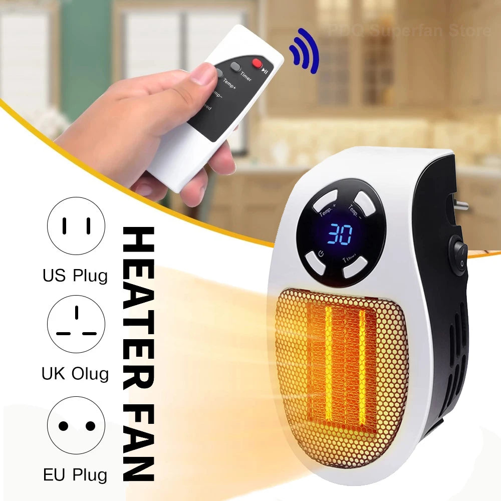 Portable Heater Electric Heater Plug In Wall Room Heater Home Appliance Heating Stove Mini Radiator Remote