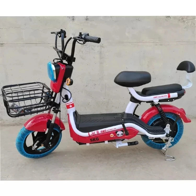 350w 48v Electric Bike 12ah Rear Hub Motor Electric Scooters City Ladies Lightweight E BikeBicycle 14*2.50 Vacuum Tire