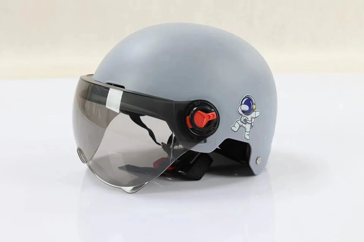 New Men Motorcycle Helmet Woman Electric Motor Car Scooter Bike Open Face Half Helmet Anti Safety Hat Bicycle Cap With Goggles