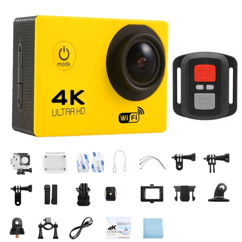 2.0" Action Camera Ultra HD 4K 30FPS WiFi Underwater Cameras Helmet Bicycle Video Recording