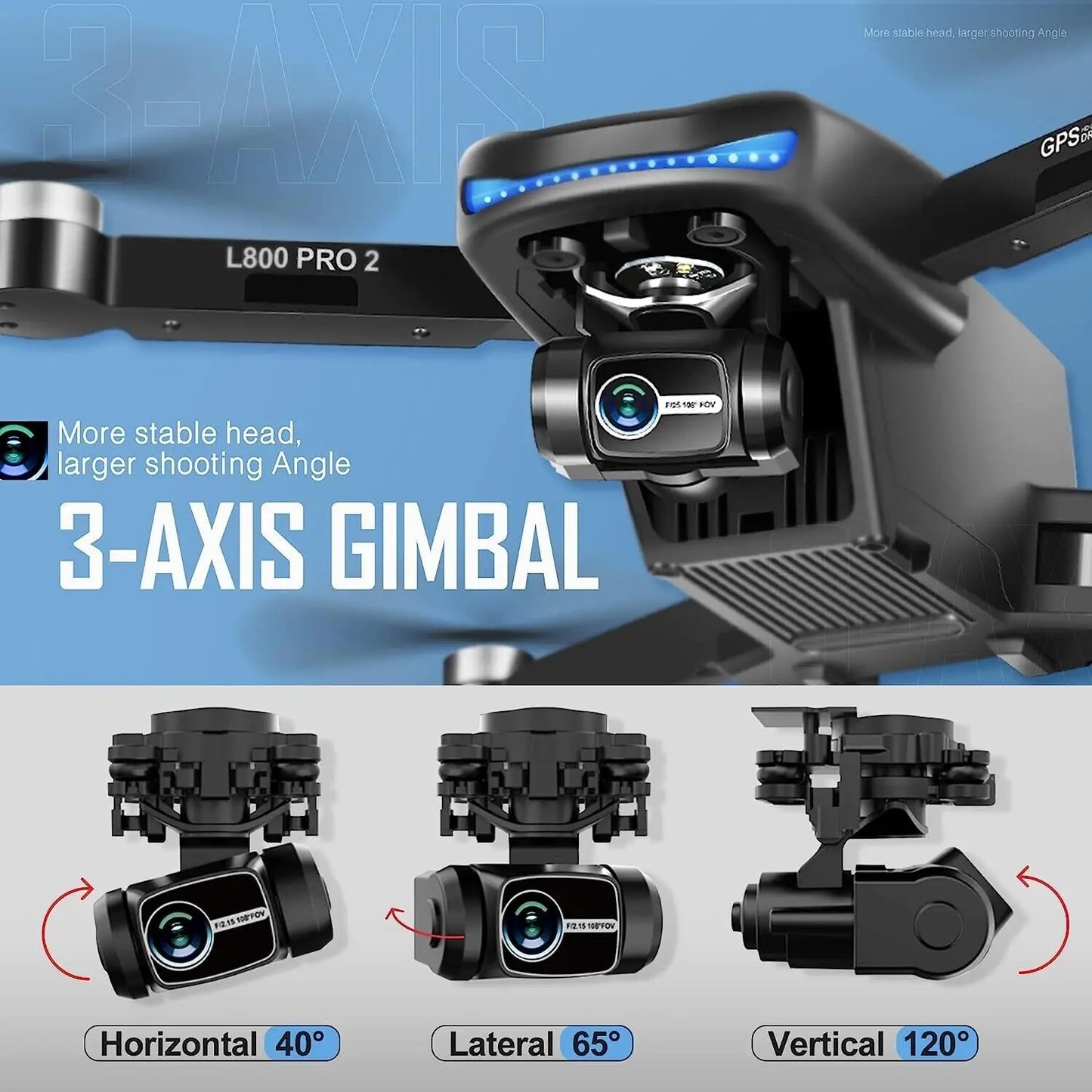 GPS Drone with 4k Camera for Adults 5G WiFi Transmission Camera Brushless Motor