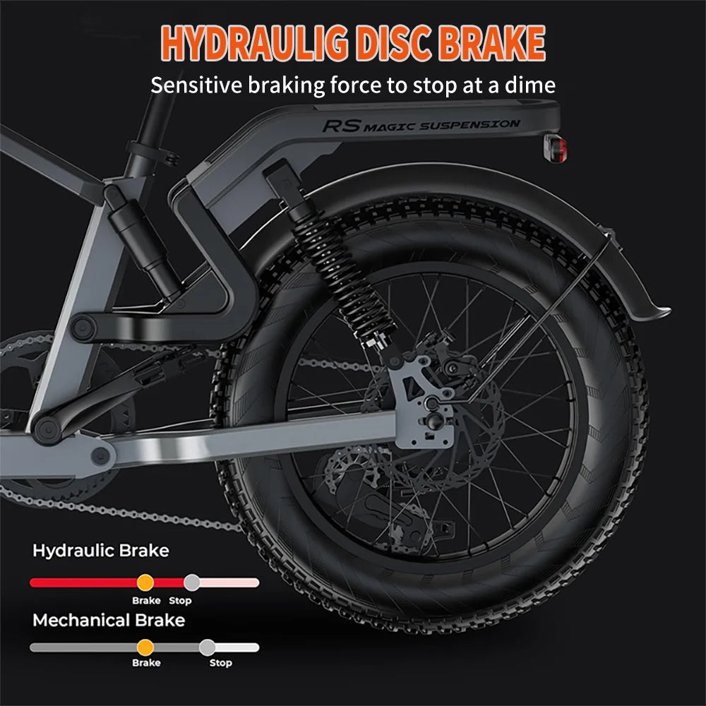 Removable Battery ,Max 60Miles Mountain Electric Bicycle,20'' Fat Tire City