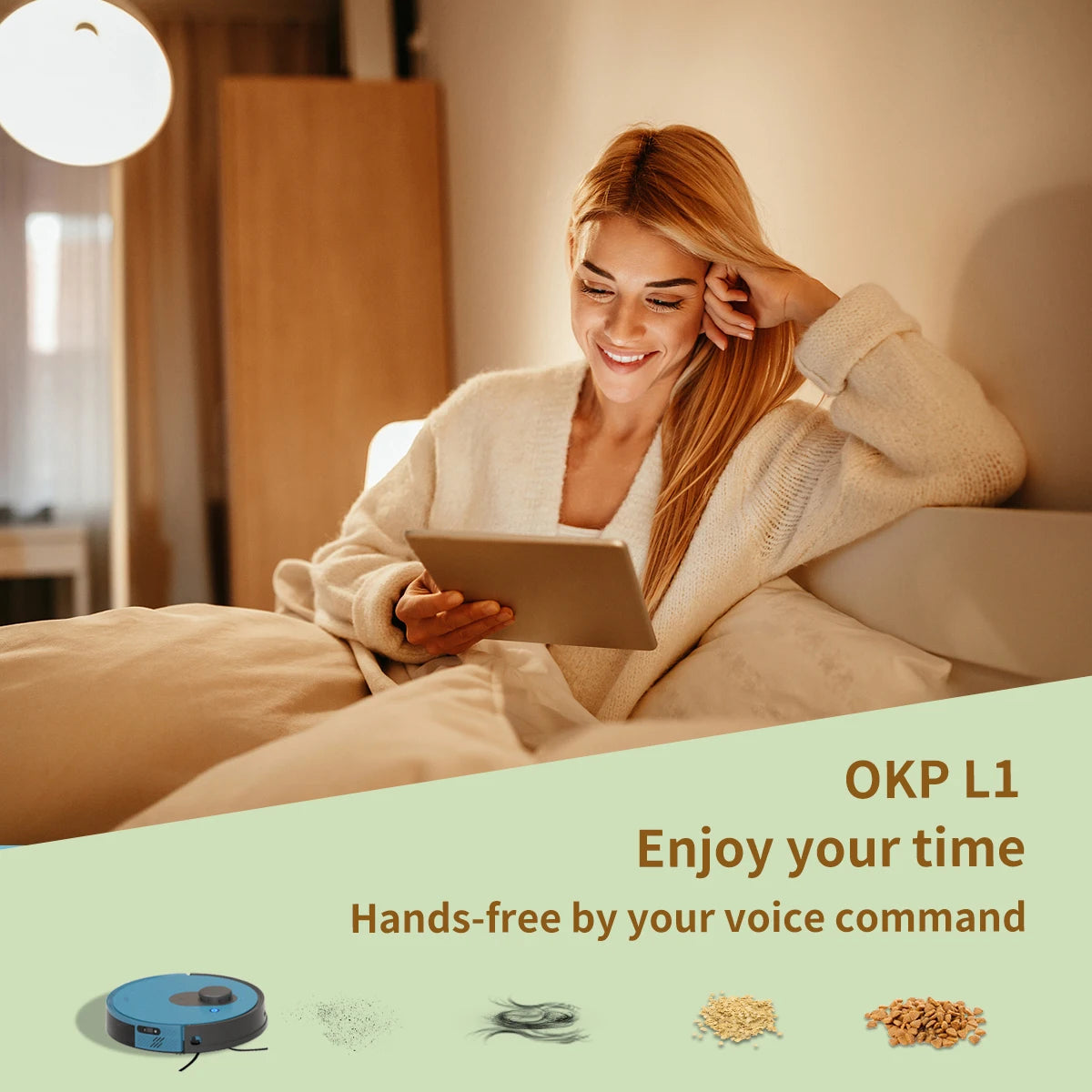 OKP Lidar Robot Vacuum Cleaner 3800Pa Power Suction , LiDAR Navigation Smart Home appliance, Self-Charging, for Pet Hair,Carpet