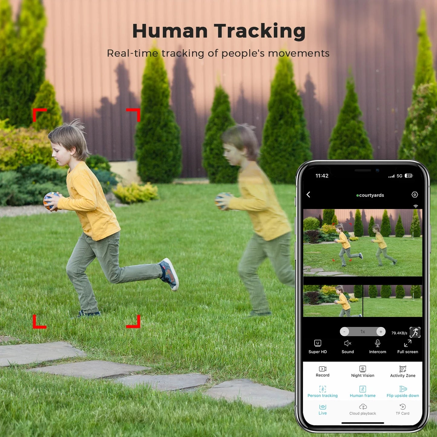 8K Three Lens Three Screens PTZ Camera Outdoor HD 5G Wifi Security Camera Ai Human Detection