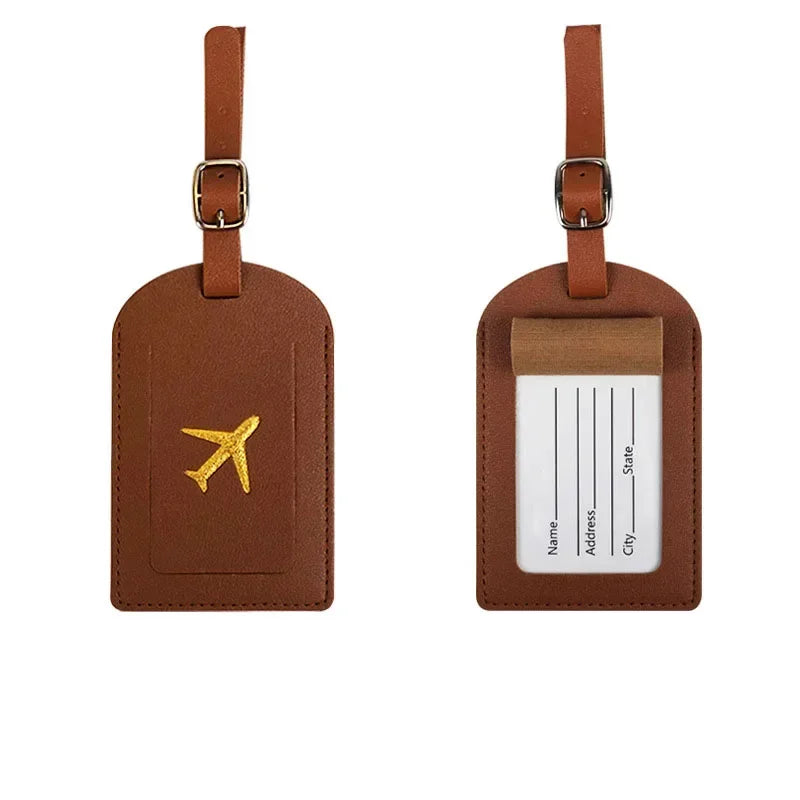 Women Men Airplane Suitcase Address Label Baggage Boarding Bag Name ID Address Holder Tags
