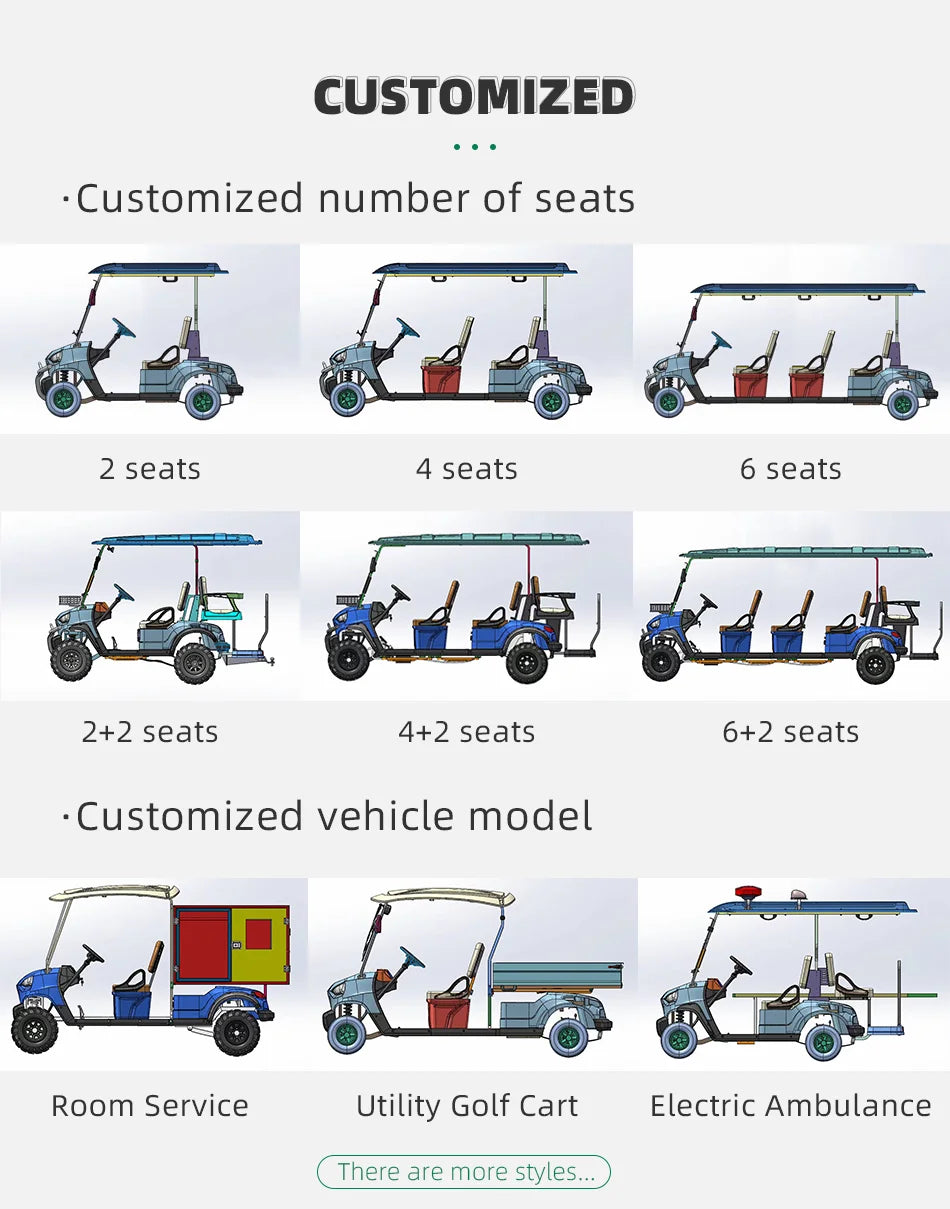 2025 Powerful 4 Wheel Club Car 5000W Motor Golf Buggy Cart Rapid Delivery Electric Car Street Legal