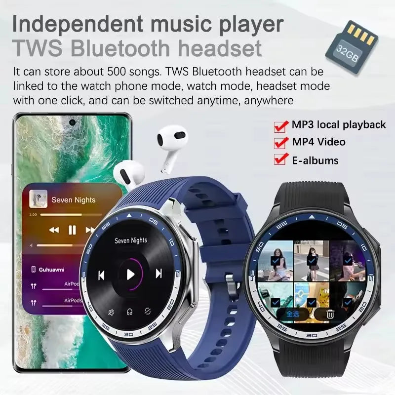 2025 New For OPPO Xiaomi 32G Memory Smart Watch Men Full Touch HD AMOLED Screen Music Fitness Tracker Bluetooth Call Smartwatch