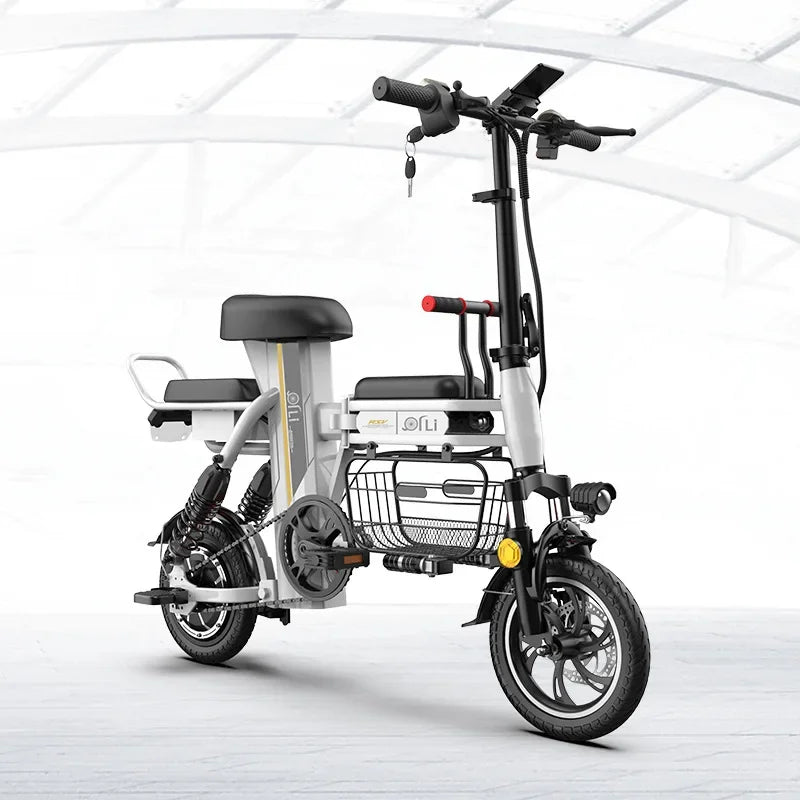 Electric motorcycle 350W48V25AH lithium battery foldable electric scooter Urban mobility parent-child electric bicycle