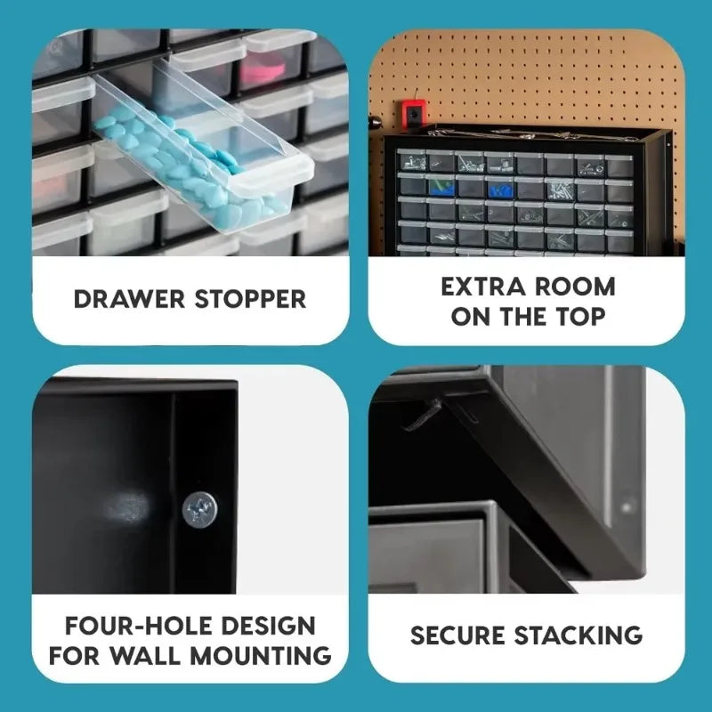 64 Drawer Parts Cabinet, Plastic Drawer Storage for Hardware Crafts USA Screw Organizer, Hardware Storage Organizer,new