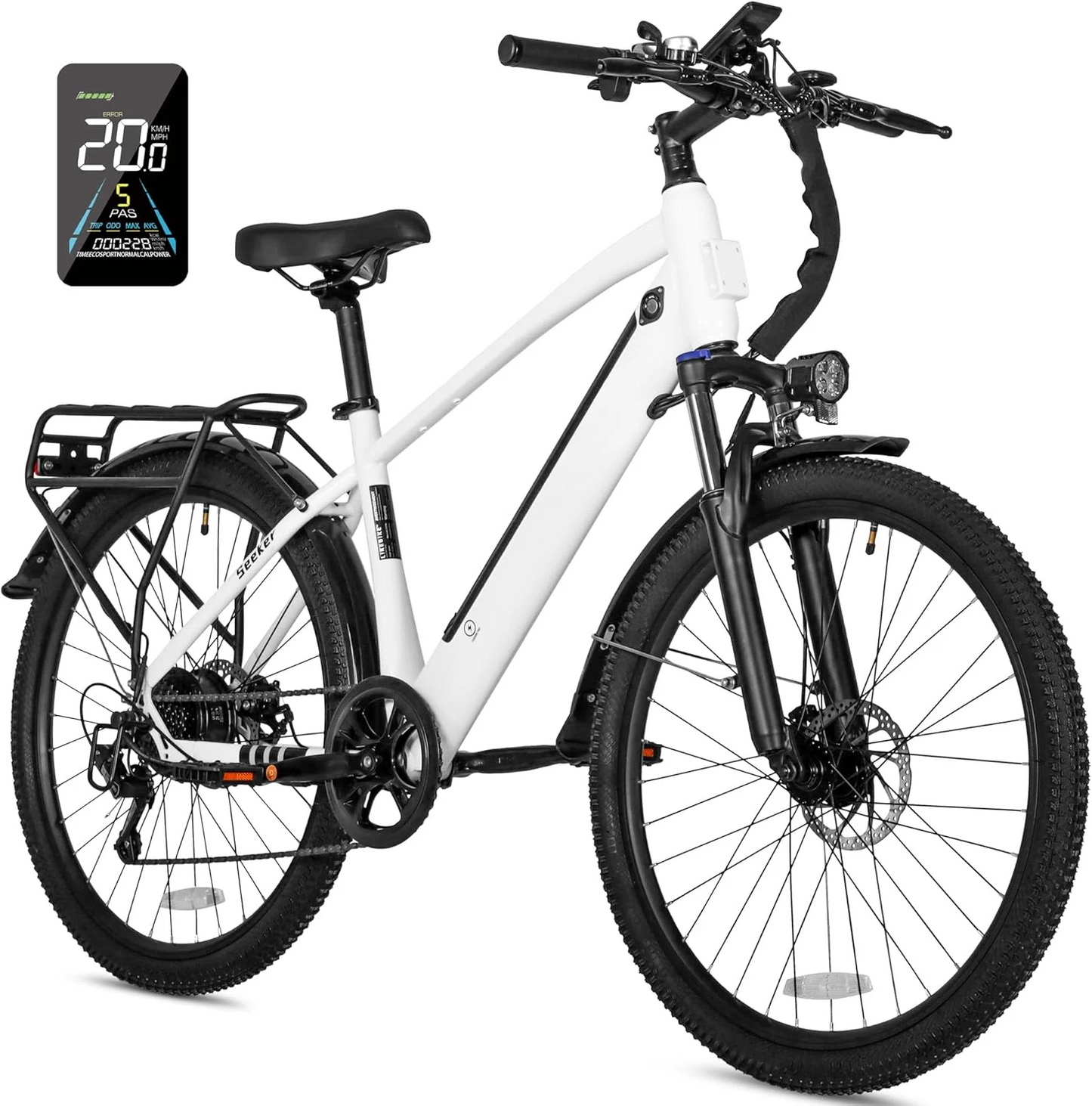 Adult Electric Bike with Peak 500W Brushless Motor, 35 Mile 324 Removable Battery