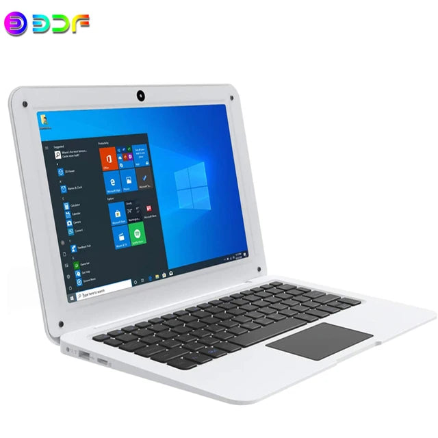 10.1 Inch Computer Laptop Windows 10 OS Preinstalled Quad Core 3GB+64GB Netbook HDMI Webcam Office (Black)