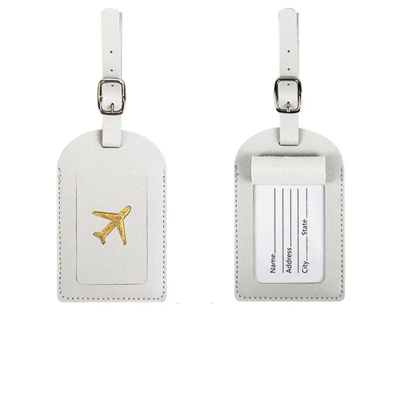 Women Men Airplane Suitcase Address Label Baggage Boarding Bag Name ID Address Holder Tags