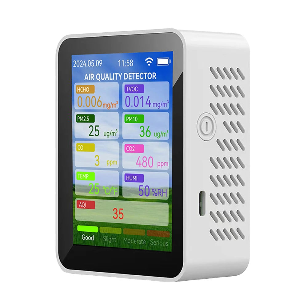 Tuya WiFi Multifunctional Air Quality Meter Household HCHO TVOC Carbon Monoxide CO2 PM2.5 PM10 Tester Portable