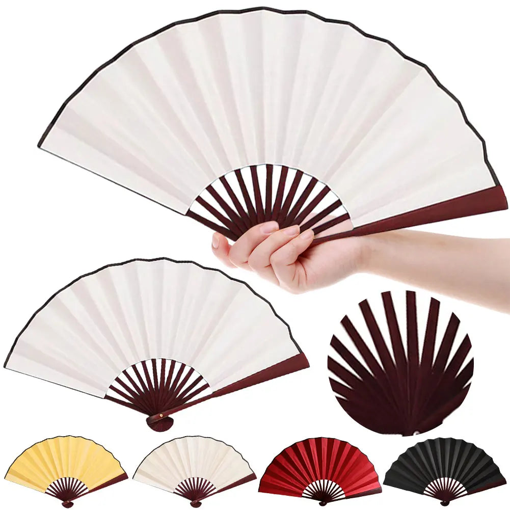 10 Inch Folding Fan Antiquity DIY Painting Fan Blank Handheld Fan Chinese for Home Dancing Party Wedding Decoration