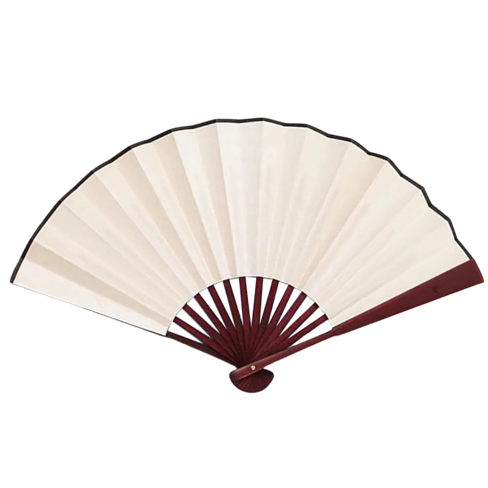 10 Inch Folding Fan Antiquity DIY Painting Fan Blank Handheld Fan Chinese for Home Dancing Party Wedding Decoration