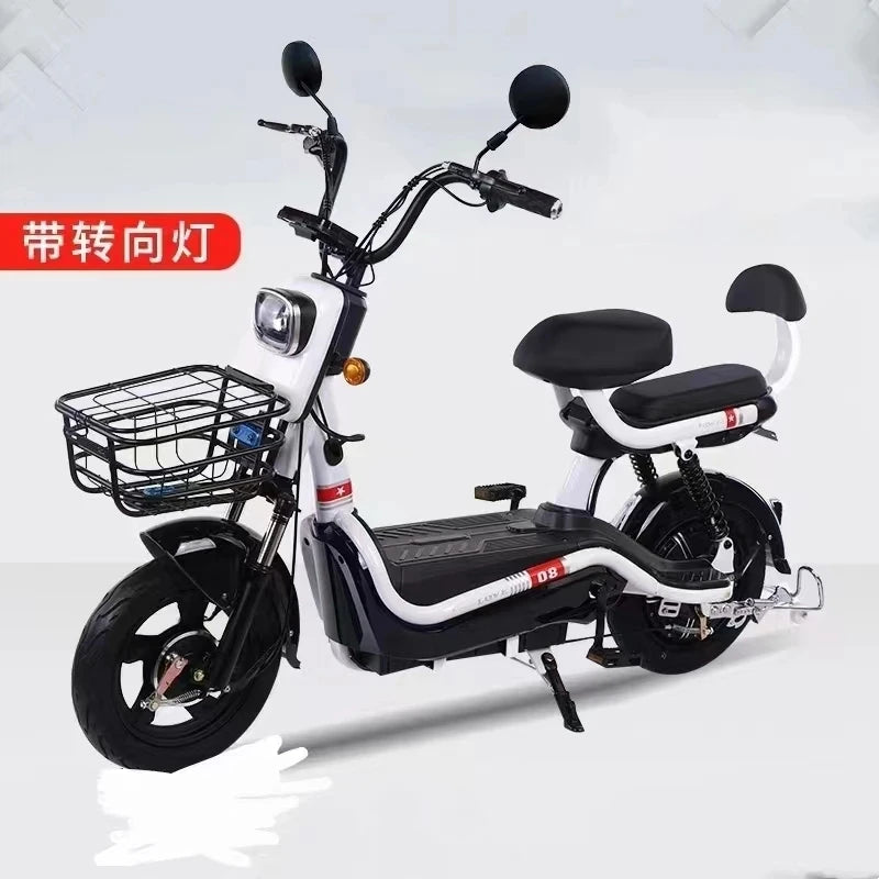 350w 48v Electric Bike 12ah Rear Hub Motor Electric Scooters City Ladies Lightweight E BikeBicycle 14*2.50 Vacuum Tire