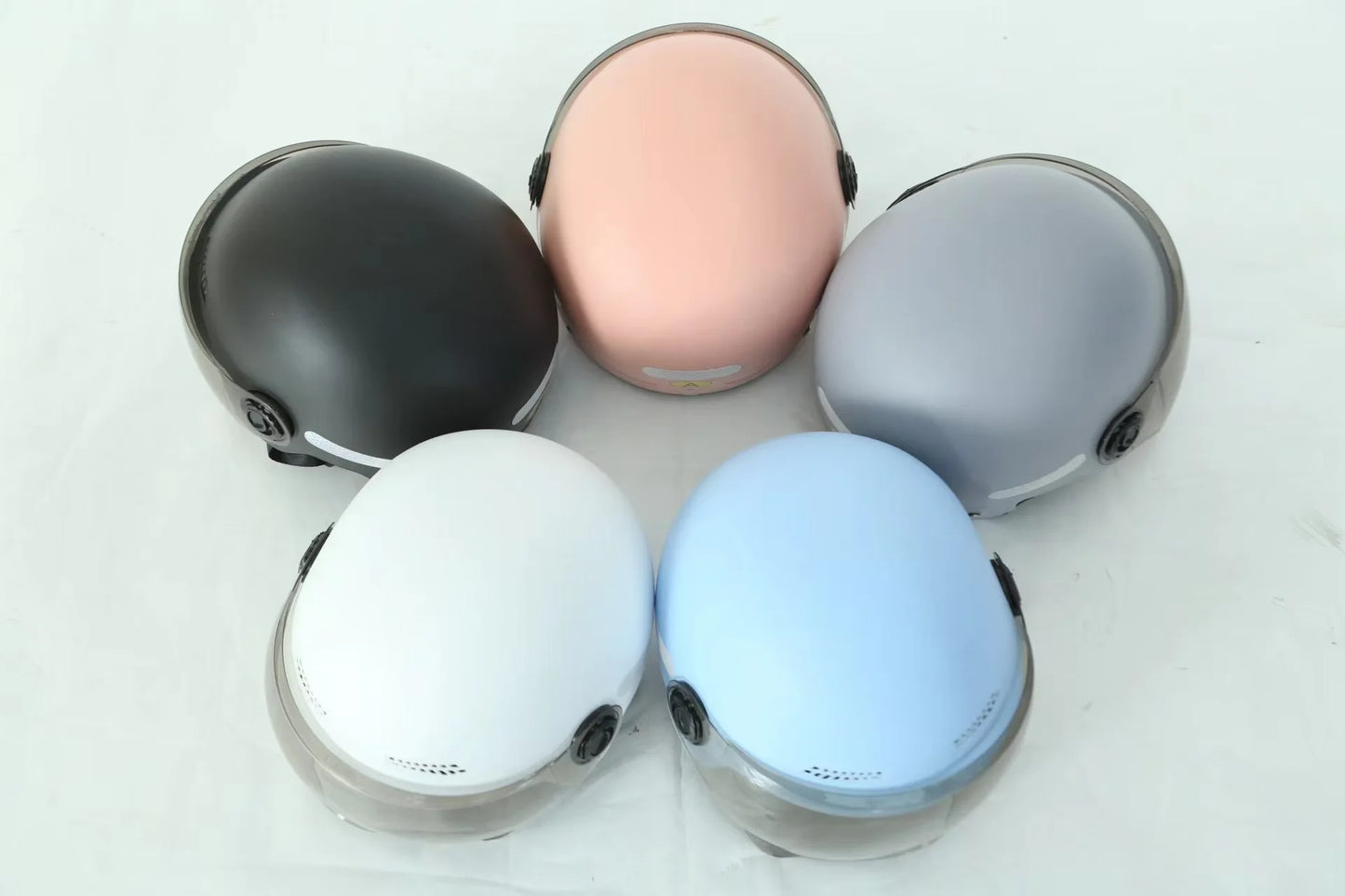 New Men Motorcycle Helmet Woman Electric Motor Car Scooter Bike Open Face Half Helmet Anti Safety Hat Bicycle Cap With Goggles