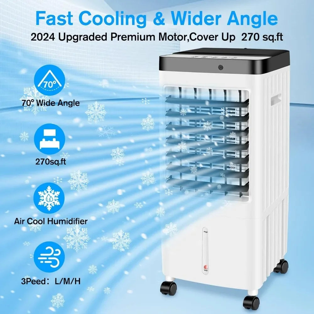 Portable Air Conditioners Windowless, Ac Unit with 3-Gal Water Tank ,3 Speeds,70° Oscillation