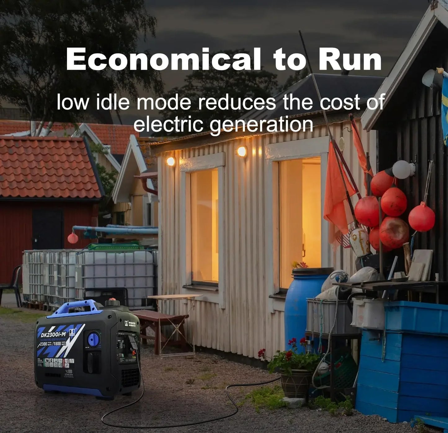 2300W Mini Inverter Generator 30lbs Ultra-lightweight Gas Powered