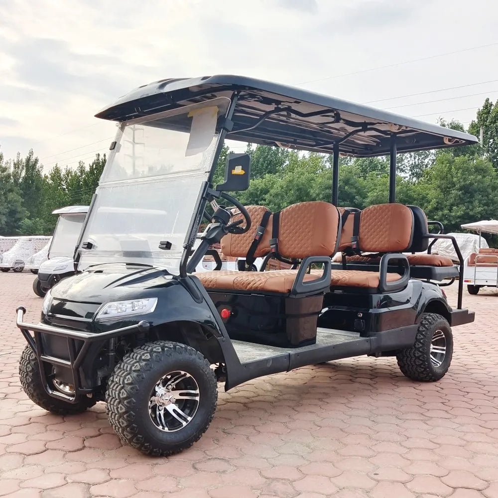 Latest Trends Golf Carts 48V 4KW Motor 2 4 Seater Golf Buggy Cart Electric with Golf Bag Straps and Basket