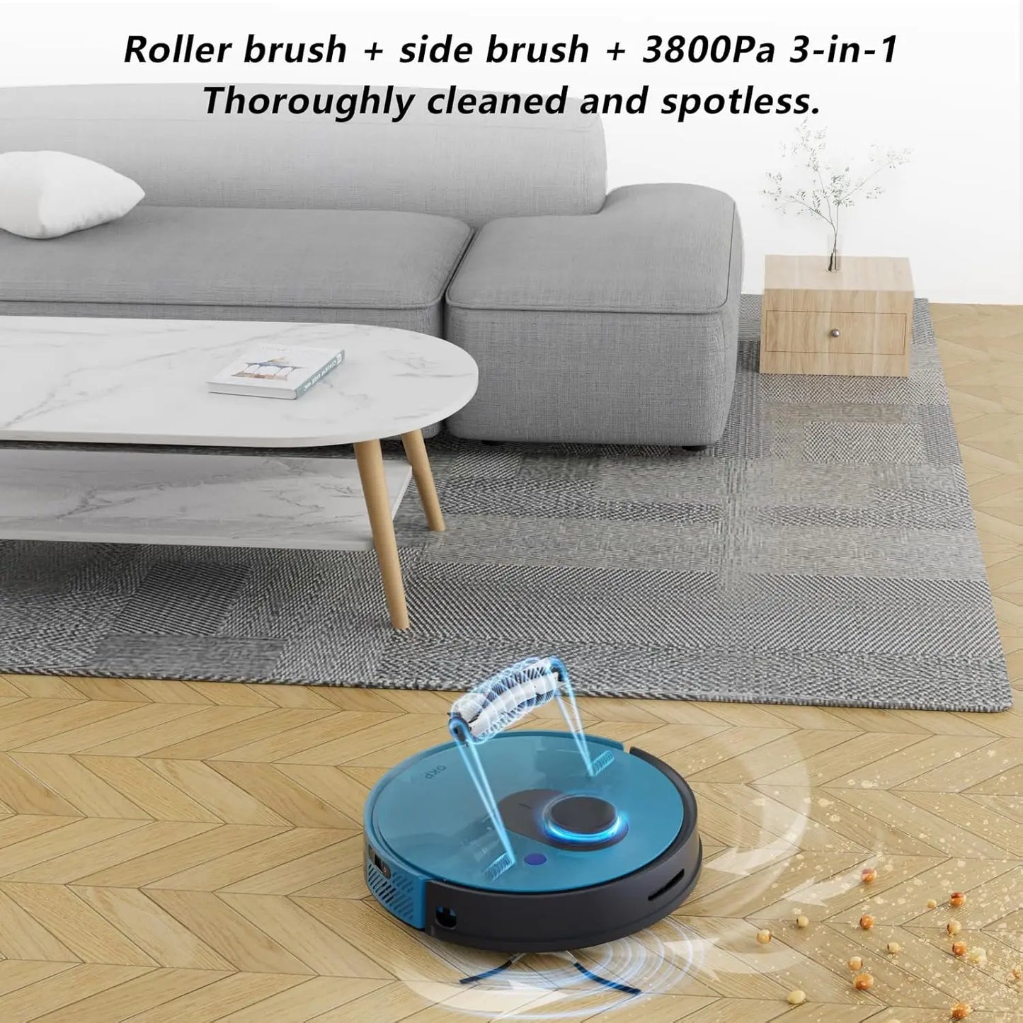 OKP Lidar Robot Vacuum Cleaner 3800Pa Power Suction , LiDAR Navigation Smart Home appliance, Self-Charging, for Pet Hair,Carpet